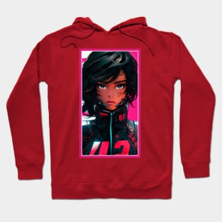 Anime Race Girl | Quality 3D Anime Artwork | Pink Red Black Blue Chibi Manga Anime Art Hoodie